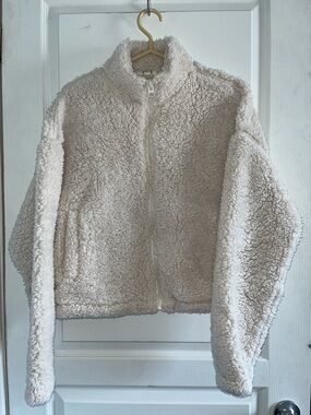 Garage Cream Sherpa Zip-Up Jacket
